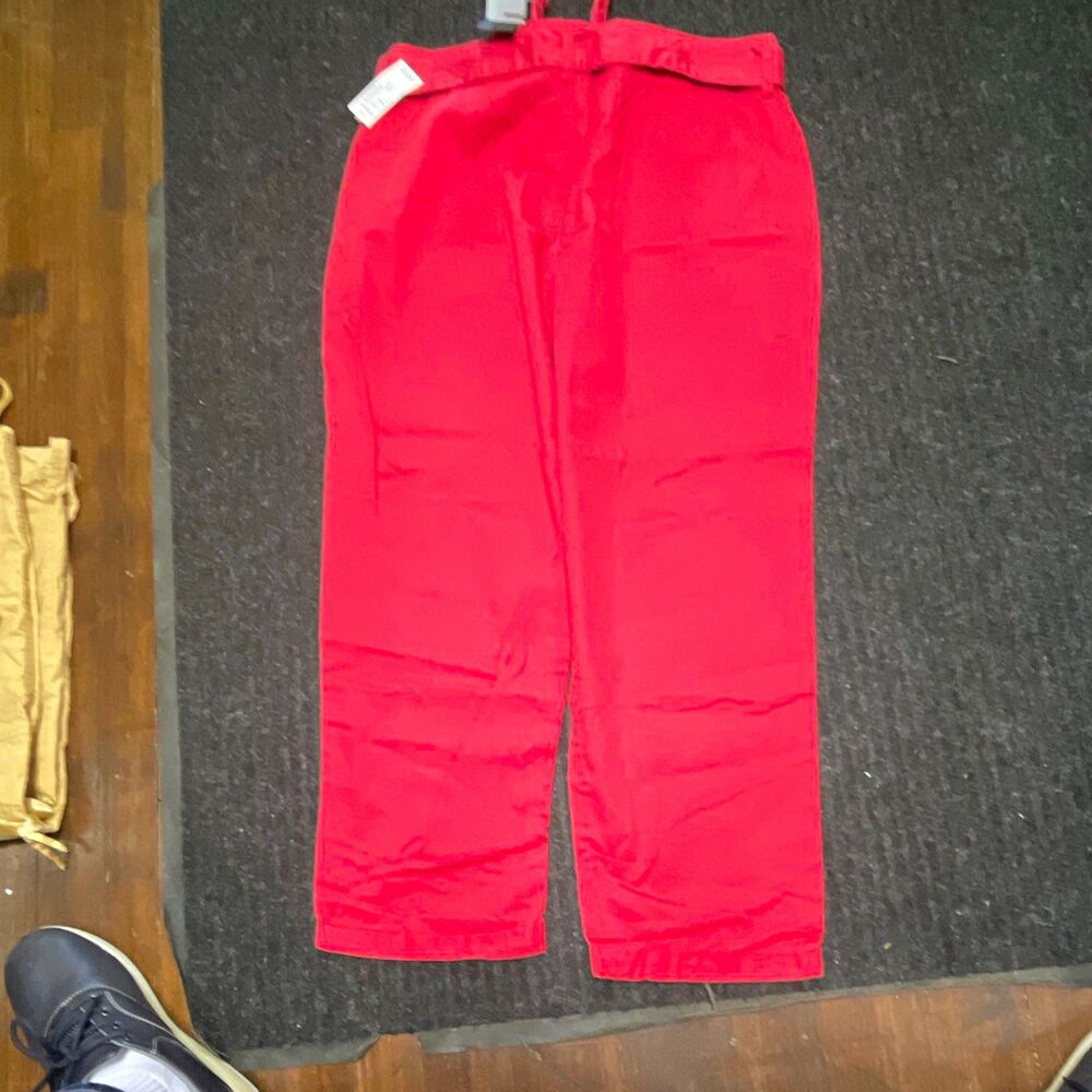 Stitch Star Women’s Dress Pants Red Twill Drawstring Pockets Straight 28 Inseam